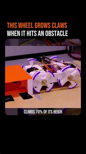 THE WHEEL GROWS CLAWS ONCE IT HITS AN OBSTACLE