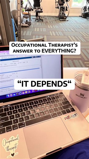 The most used phrase in occupational therapy? “It depends.” Because nothing we do is one-size-fits-all. It depends on the child, the task, the environment, the regulation, the sensory needs, the strength, the motor planning, the motivation, the context… Two kids. Same goal. Completely different approaches. And that’s not us being vague — that’s us being skilled clinicians. If you’ve ever answered a parent, teacher, or colleague with “it depends”… welcome to OT 💛 #occupationaltherapist #otstuden