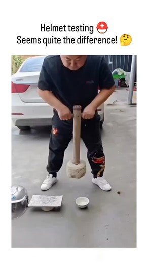 followtrend881 on Instagram: "The post features a video of a man drop-testing and hammer-smashing three helmets on concrete; the pink and silver ones shatter extensively, while the blue one stays intact, highlighting perceived differences in durability. Viewer replies overwhelmingly note that helmets are designed to break and deform under impact to absorb kinetic energy, preventing it from transferring to the head and reducing injury risk. Research from the Journal of Biomechanics confirms this