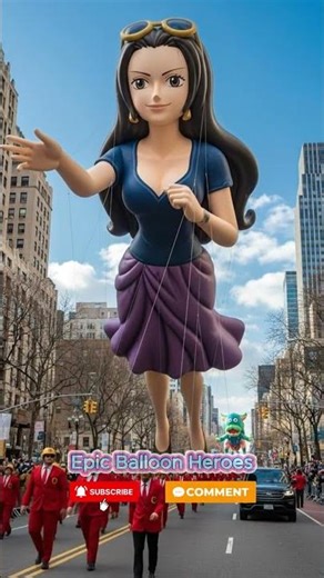 Elegant Nico Robin Balloon Floats Above the City Parade! #shorts