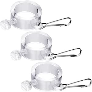 3pcs 1” Plastic Flag Pole Ring with Hook, Anti Wrap Flagpole Mounting Clip, Rustproof Adjustable Flag Pole Hardware Accessories for Various Outdoor Team Seasonal Flag