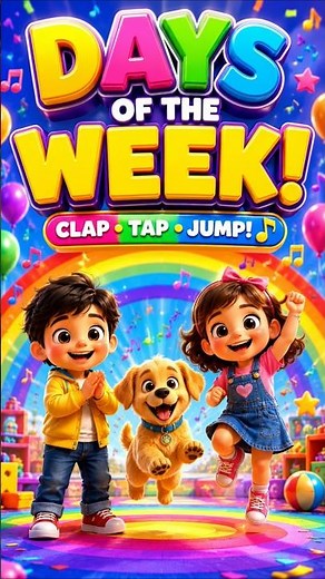 🌈Days of the Week Song for Kids🎵 | Sunday to Saturday | Learn, Clap, Tap & Jump!#kids #nurseryrhymes