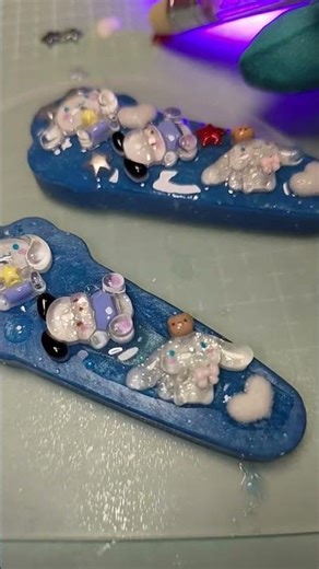 how to make cute blue hair clips from builder #diy #handmade #hairclips