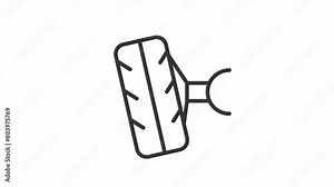 Wheel alignment line animation. Animated suspension system icon. Car maintenance service. Car mechanics. Black illustration on white background. HD video with alpha channel. Motion graphic