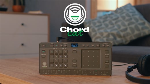Meet the Chordcat, a new type of groovebox that helps producers instantly find new inspiration. Designed to evoke the freedom of musical exploration, the innovative Chord Cruiser function seamlessly suggests harmonic chord transitions, putting creative choices at your fingertips. Key features include: ▪️Chord Cruiser mode: intelligently suggests compatible chord combinations (up to 110,000). ▪️Versatile arrangement tools: create with 145 instrument sounds, 16 drum kits, and 3 built-in effects (A