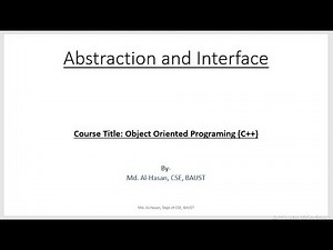 C++ Abstraction and Interface || Object Oriented Programming (C++)