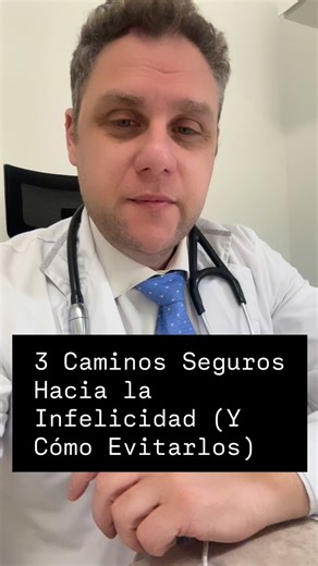 3 Caminos Seguros Hacia la Infelicidad (Y Cómo Evitarlos) Hablamos sobre tres aspectos que pueden generar infelicidad: compararse constantemente con otros, tener expectativas demasiado altas y no tener un propósito de vida claro. Compartimos consejos para encontrar la felicidad y el sentido personal. #BienestarPersonal #DesarrolloPersonal #Motivación #Ikigai #CrecimientoPersonal #lapmansalud #lapman #drlapman | Dr. Gabriel H Lapman
