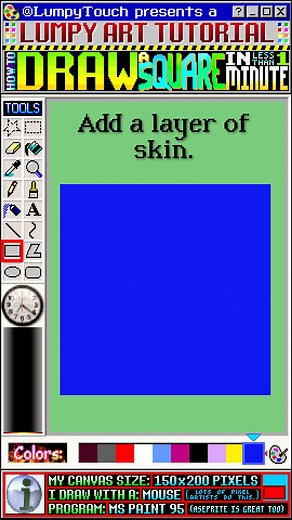 Lumpy on Instagram: "Draw a SQUARE! 1 MINUTE Art Tutorial! #drawing #art #gaming #memes #retro #game #games #lumpytouch #pixelart #sprites #mobile #instaart #drawings #digitalart #animation #scary #creepy #series #cartoon #tutorial #instaart"