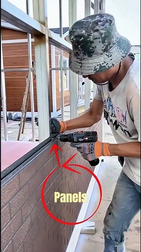 Modern Wall Panel Installation | Easy Brick Look Cladding for Steel Frames | Construction Tips.