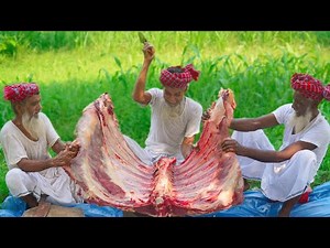 Beef Chest Meat Curry with Rice - Cow Meat Delicious Curry Cooking by Grandpa for Special People