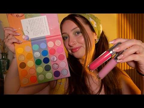 ASMR Big Sister Does Your Makeup for Spring Fling 🌸 (whispered roleplay & personal attention)
