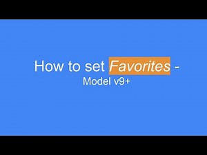 How to Program Favorites - for V9+