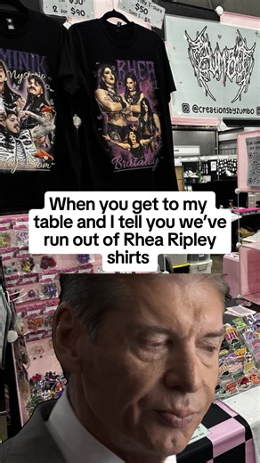 Last time in Sydney we sold out of Rhea Ripley shirts by Sunday morning. This time I’m brining a whole extra box over with me!!
