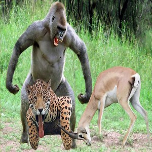 Gorillas Really Want To Rescue The Impala From Leopard, Jackal Hunting - Leopard vs Baboon vs Impala | Daily Leopard