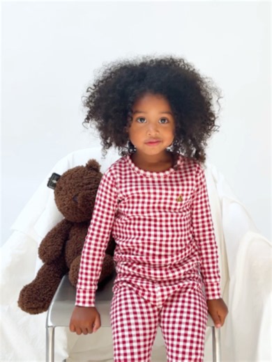 Double checking. Our brushed cotton PJs in gingham. For cozy nights from top to bottom. Link in bio to shop PJs.