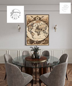VINTAGE World Map Poster - Etsy