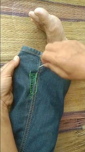 great sewing tutorial shrink jeans that are too wide #shortvideo