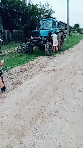 Exploring a Blue Tractor: Fun Day in the Country