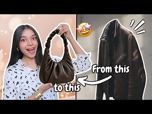 I Made a Pleated Purse from my Brother's old Jacket😱