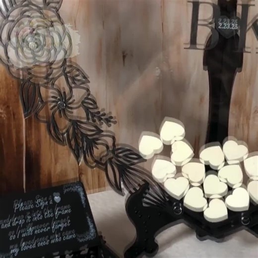 Personalized Wedding Guest Book Alternative: Heart Frame, Rustic Floral Design - Etsy