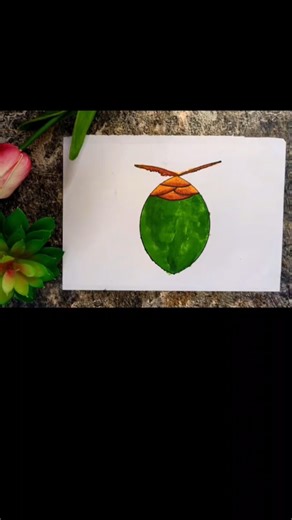 How to Draw a Green Coconut 🥥 | Easy Step-by-Step Drawing Tutorial #art #drawing
