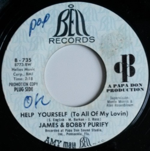 James & Bobby Purify - Help Yourself (To All Of My Lovin) / Last Piece Of Love