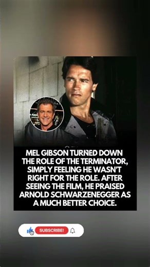 Mel Gibson Turned Down The Terminator Then Praised Arnold Schwarzenegger as the Perfect Choic#shorts