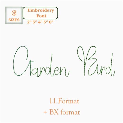 Handwritten Bean Stitch Font for Machine Embroidery, Cursive Script Alphabet, Hand Stitch Style, 6 Sizes, 11 Formats+ BX Format - Etsy