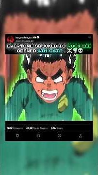 EVERYONE SHOCKED TO 😲 ROCK LEE OPENED 4TH GATE #anime #shorts