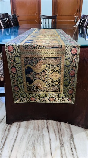 Black Table Runner Vintage Black and Gold Peacock Brocade Coffee Table 16x60 Handmade Boho Runner for Wedding Party Living Room Decor - Etsy
