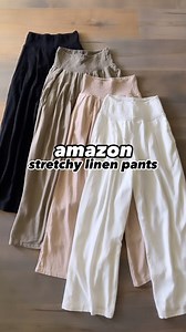47K views · 77 reactions | Amazon stretchy linen pants for spring...