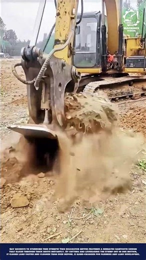 Excavator stump bucket machine innovation for slicing roots and clearing land