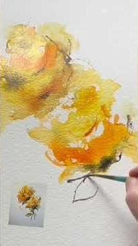 Painting Yellow Roses 🌿 | Step 1 #tips #painting #art #painting #flowers #floraart