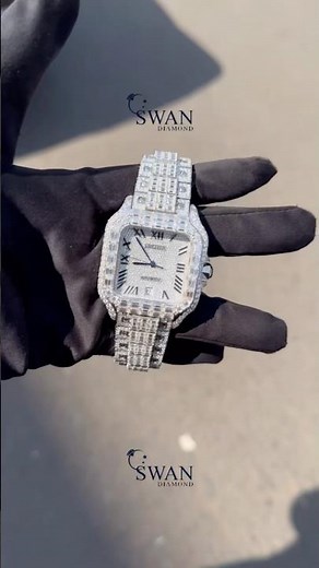 Cartier Full Iced-Out Baguette Diamond Watch | Luxury Cartier Bust Down by Swan Diamond 💎✨