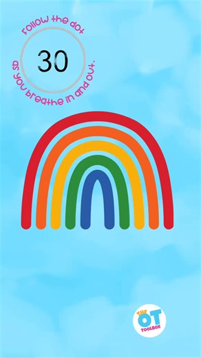 We brought our much-duplicated rainbow breathing exercise to life!! Grab the printable here: https://www.theottoolbox.com/rainbow-breathing/ #deepbreathing #selfregulation | Executive Functioning Toolbox