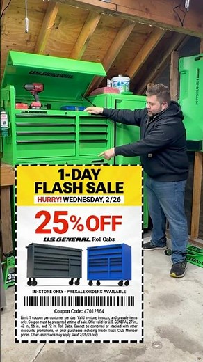 Harbor Freight US General Roller Boxes 25% Off 1 Day Only!!