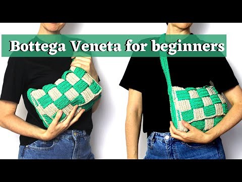 Crochet Checkered Baguette Bag.How to Crochet a Small Bag for Beginners Step by Step.