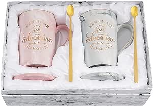Maustic House Warming Gifts New Home, New Home Gift Ideas for Women Men Couple, Housewarming Gifts, Closing Gift for House Buyers, First Apartment Essentials, 14 Oz Pink & Gray