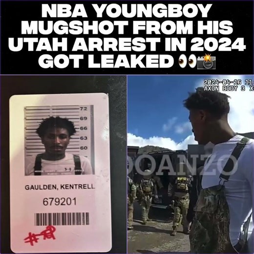 NBA YoungBoy mugshot from his Utah arrest on April 16th 2024 got leaked 👀📸