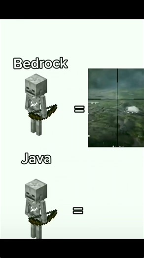 Bedrock vs Java skeleton 😱#shortvideo #minecraft