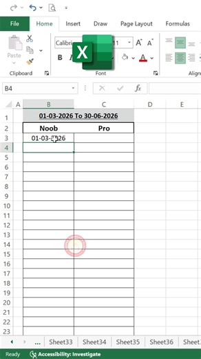 noob vs pro excel tricks | excel date tricks #excel #exceltricks #exceltutorial #excelshorts #shorts