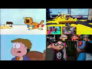 Garfield And Splatoon Sparta Remix Quadparison