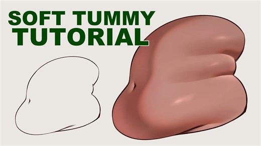 【CSP】萌系肚肚绘画秘诀｜软萌腹部上色教学（动漫风） from Tofuubear