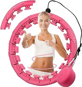 Smart fit Hoop for Adults Loss, Non-Fall Exercise Hoops and Fitness Equipment with Intelligent Counter, 24 Detachable Knots, 360° Massage,