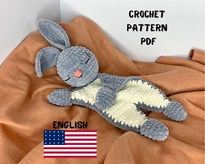 BUNNY Plush Lovey Crochet Pattern | Rabbit Security Blanket Toy | Amigurumi Comforter Cuddle Toy | PDF Easy Pattern | Lovey Toy Patterns - Etsy