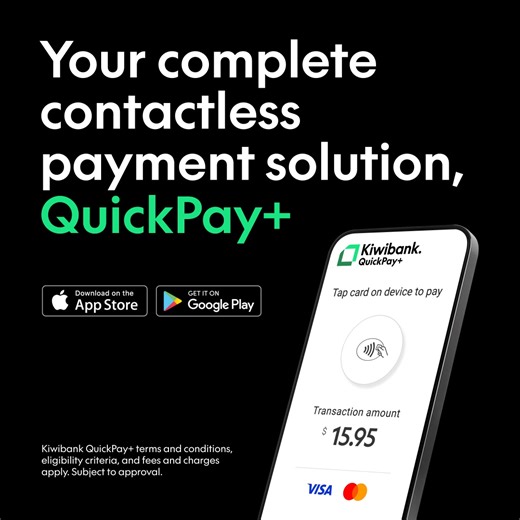Less admin. More business. QuickPay+ turns your smartphone into a contactless payment device so you can spend less time chasing payments and more time building your business. Kiwibank QuickPay+ terms and conditions, eligibility criteria, and fees and charges apply. Subject to approval. | Kiwibank | Facebook