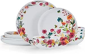 Mikasa Karina Bone China Lightweight Chip Resistant 12 Piece Dinnerware Set, Service for 4
