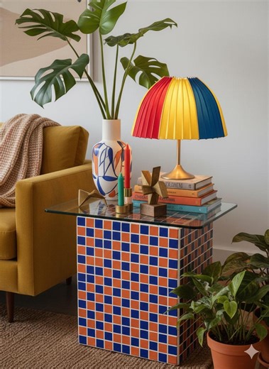 Tiled Glass Side Table, Lucent