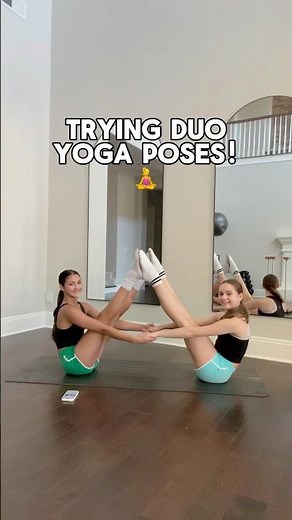 Trying DUO yoga poses! 🧘‍♀️ft. @madeline.averyb