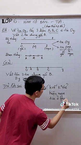 Toán lớp 6: Bài tập về tia chung gốc